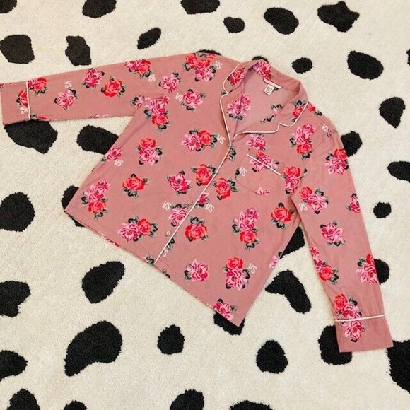 LOT Victoria's Secret Size Small Pajama PJ Button Down Henley Floral Tops Shirts - Picture 2 of 16